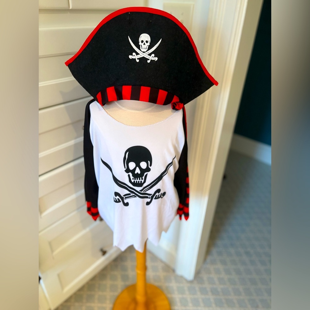 Pirate Costume with Skull Design Size 8